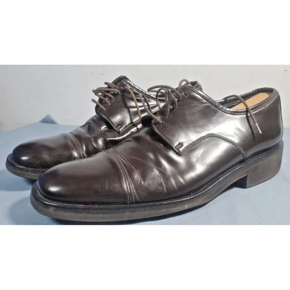 Gucci Brown Leather Lace Up Oxford Dress Shoes Men's Size US 10 EU 43.5 Italy